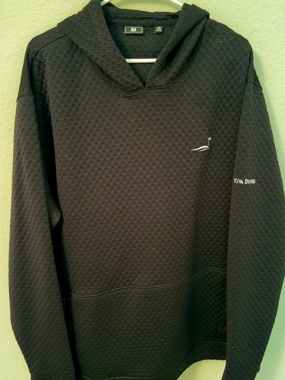 FootJoy Black Textured Hooded Pullover